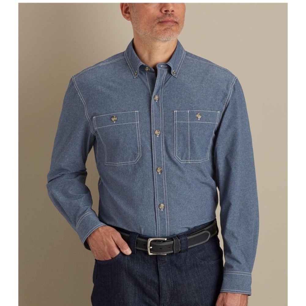 Duluth Trading Alaskan Hardgear AKHG Bush Pilot Shirt Blue Mens Large‎ 74265